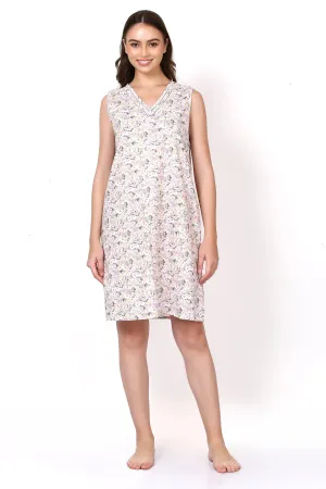 Gatsby V Neck Sleepdress Sage/Pink Floral
