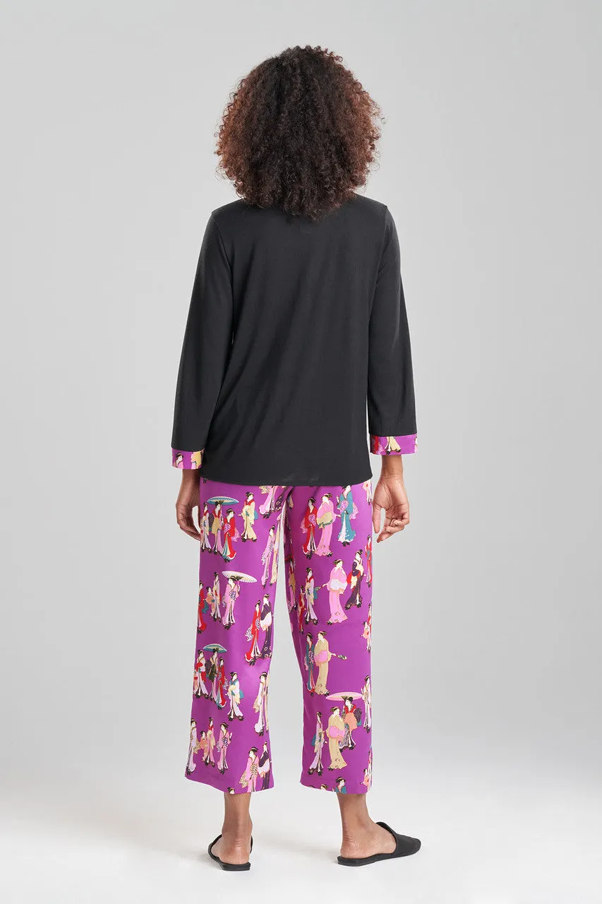 Geisha Printed Satin Mandarin PJ