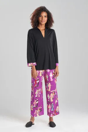 Geisha Printed Satin Mandarin PJ
