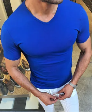 GentWith Sparks Sax Slim Fit V-Neck T-Shirt - GENT WITH