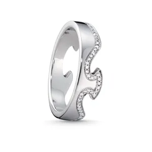 Georg Jensen Fusion White Gold With Diamonds End Ring 1371