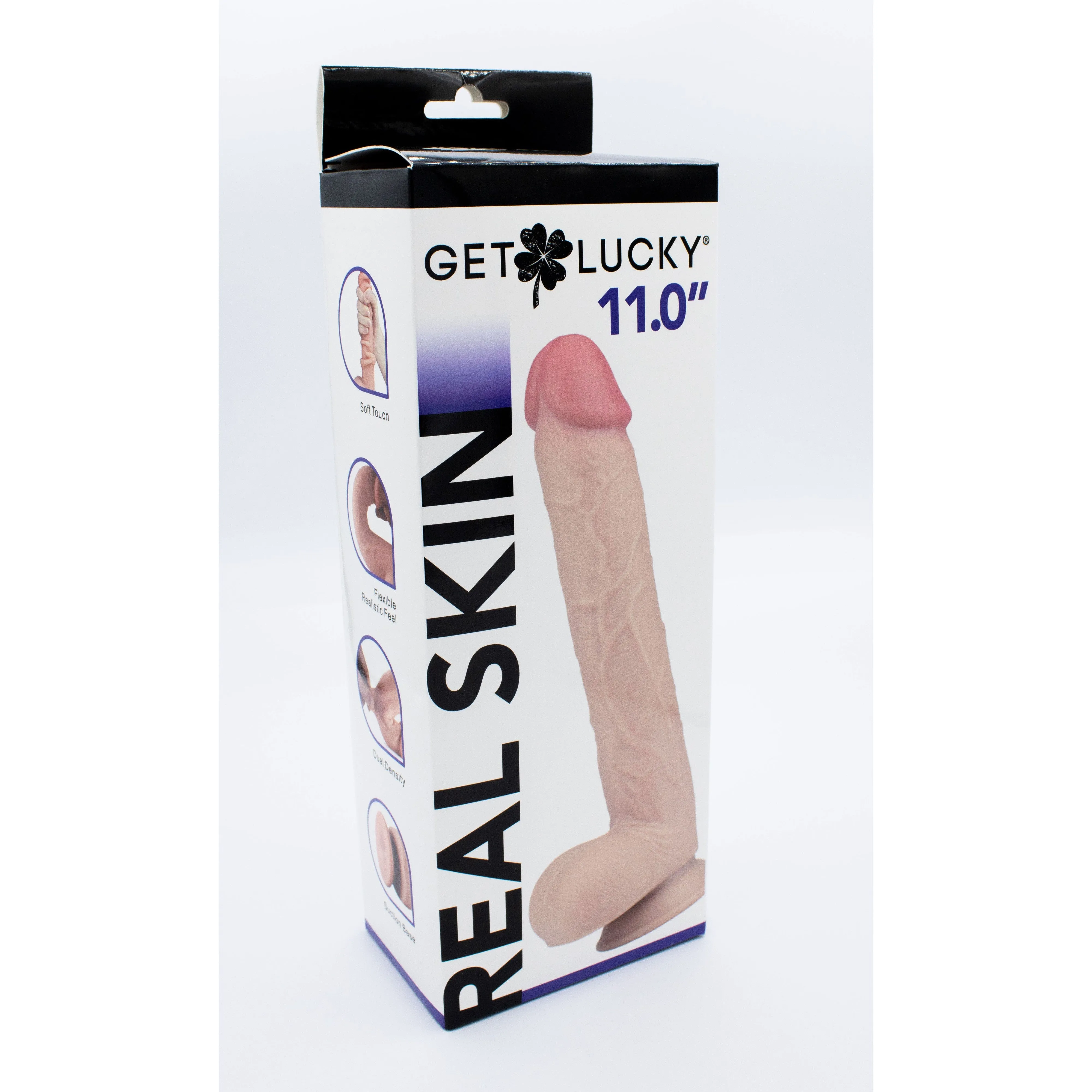 Get Lucky 11 Inch Real Skin Dildo - Tan