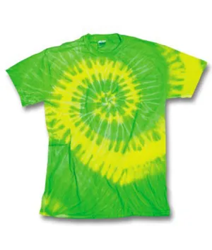 gildan tie-dye adult tides/waves tee - neon citrus (m)