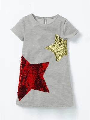 Girls Casual Cotton T-Shirt Dress