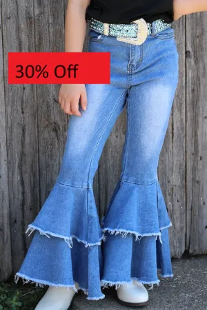 Girls Double Layer Bell Bottoms