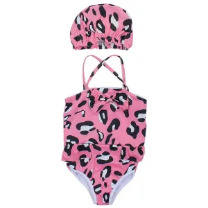 Girl's One-Piece Swimsuit   Cap