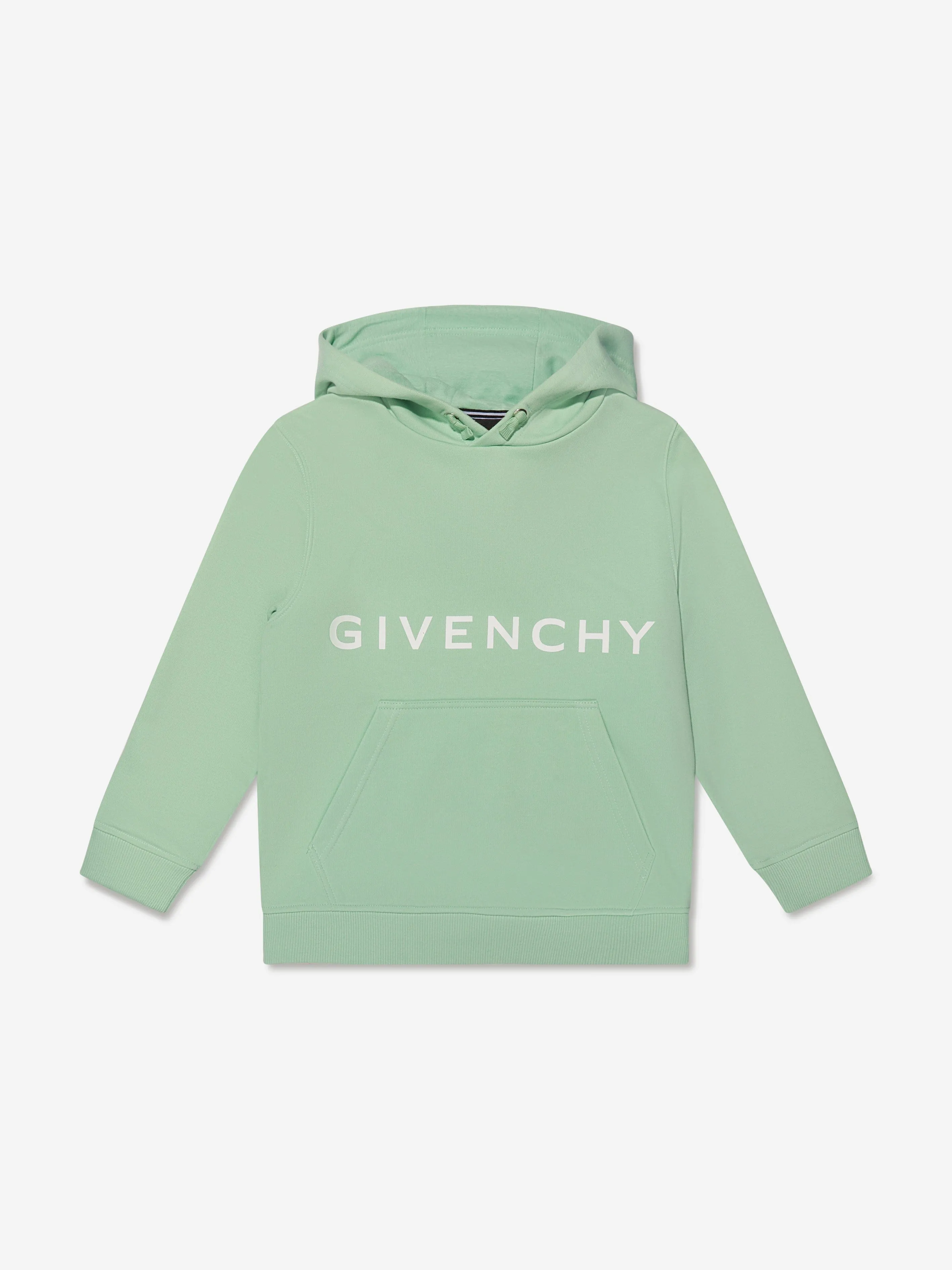 Givenchy Boys Logo Print Hoodie in Green