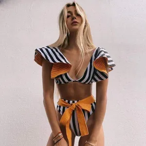 Glam Pop Striped Candy Bikini