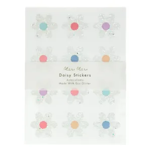 Glitter Daisy Sticker Sheets, Pack of 8 Sheets of Sweet Daisy Stickers by Meri Meri, 96 Stickers in Set