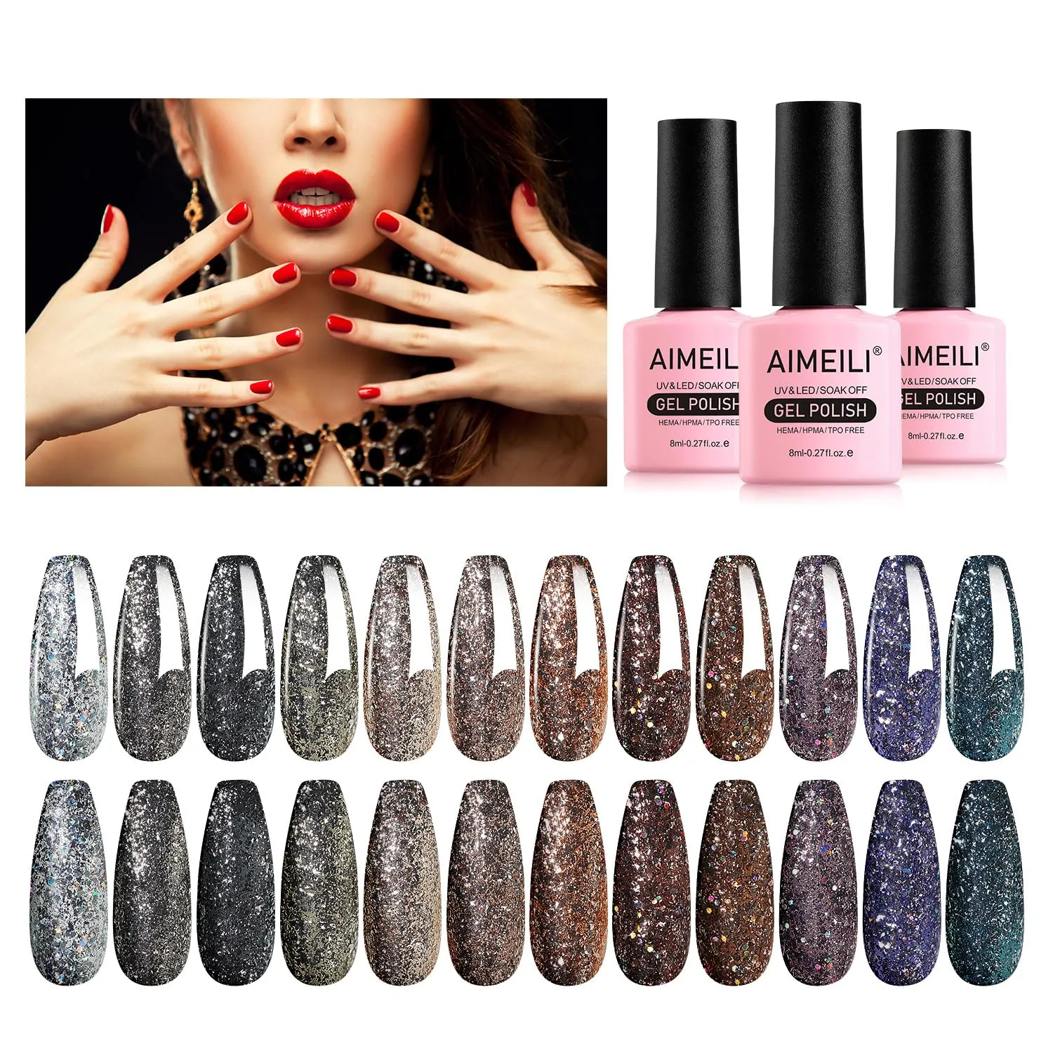 Glitter Sparkly Gel Polish Set12-27_8ml