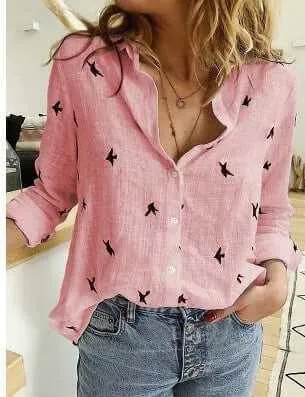 Glow Chic's Casual Loose Linen Shirt