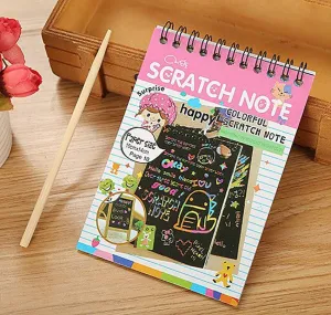 GLUN® Scratch Notepad with Magical Rainbow Color, Pencil Stick Notepad, Educational Toy for Kids (1)