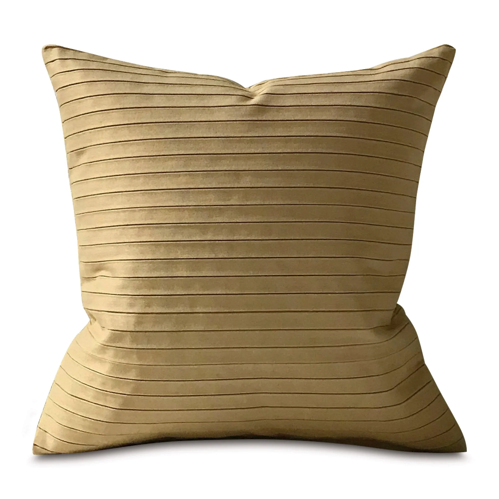 Gold Pleated Stripe Throw Pillow Cover 18x18