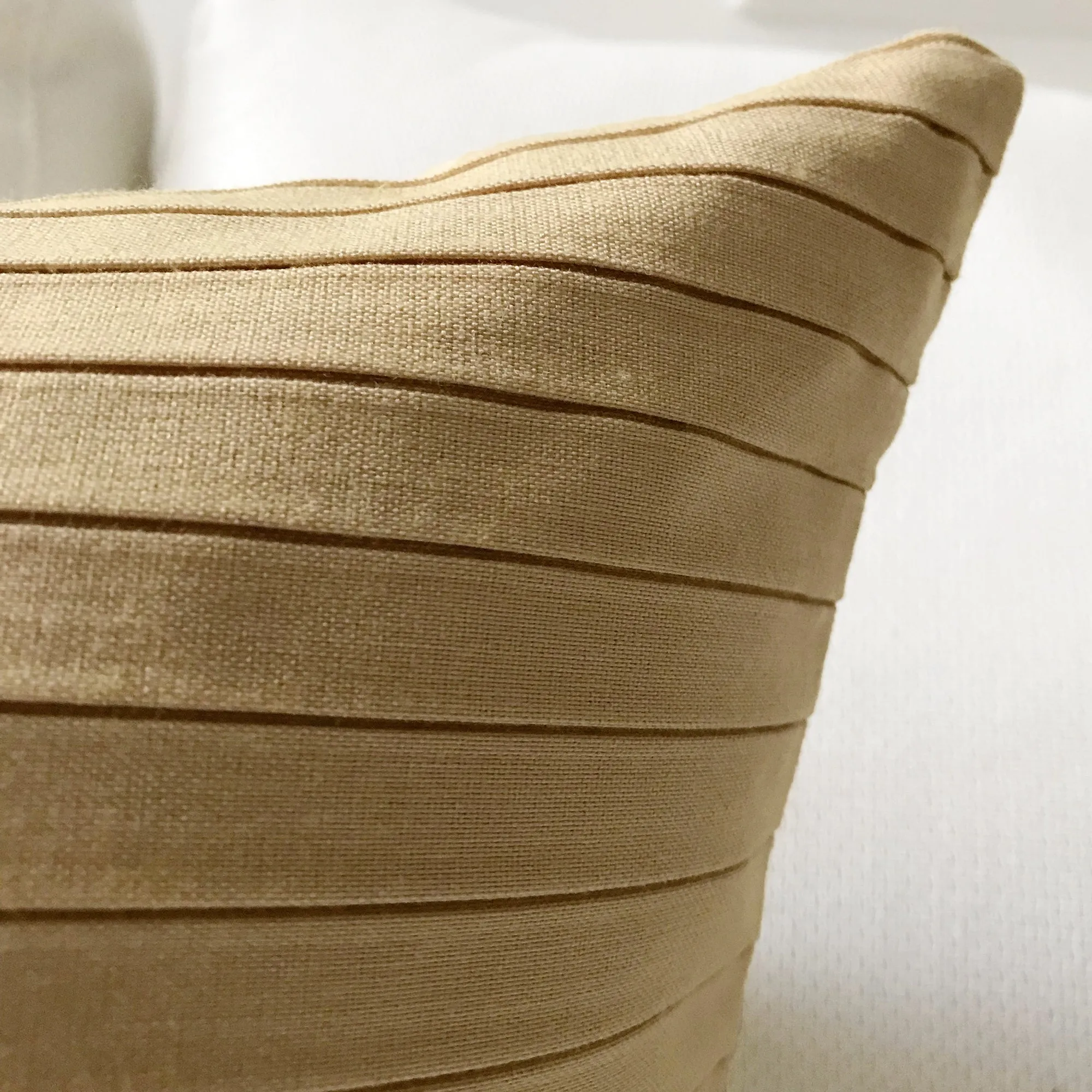 Gold Pleated Stripe Throw Pillow Cover 18x18