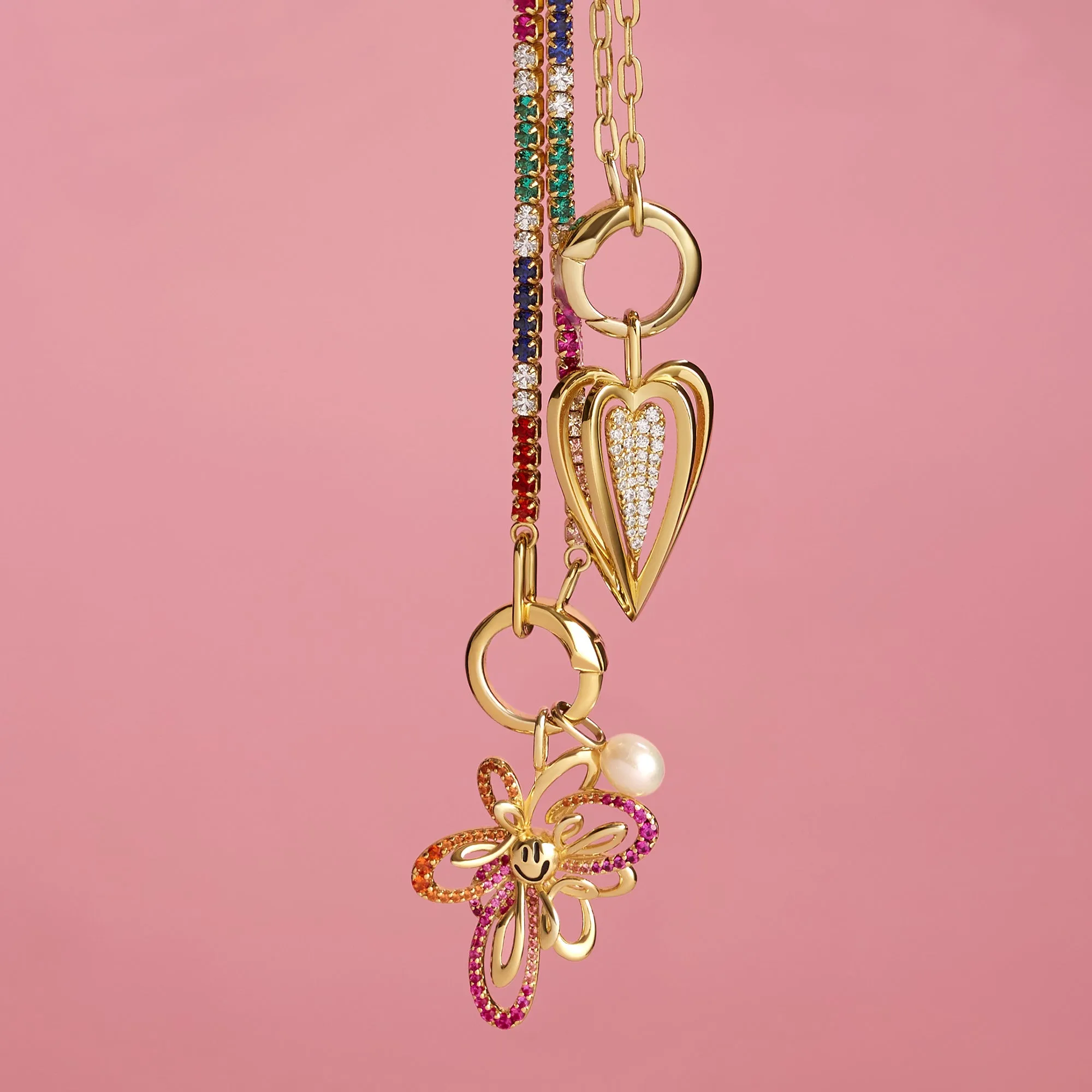 Gold Sculpted Heart Charm