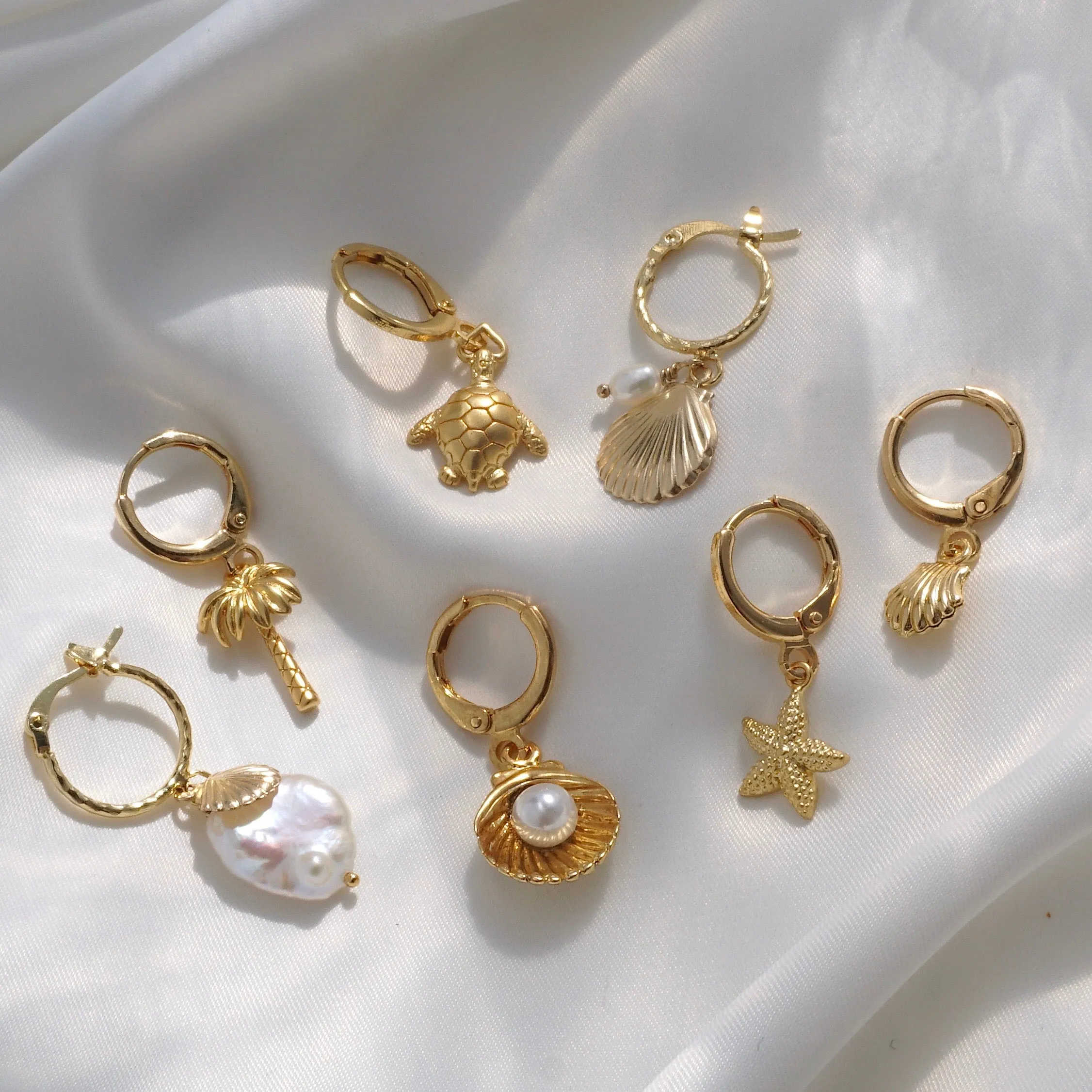 Golden Palm Earring