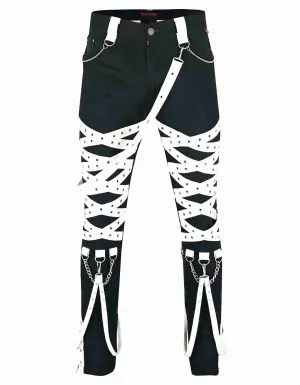 Goth Babe Black & White Straps Pant