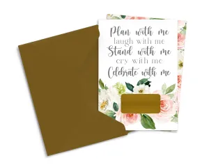 Graceful Floral Bridesmaid Scratch-Off Cards (8-Pack)