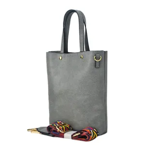 Gray Faux Leather NGIL Bucket Handbag