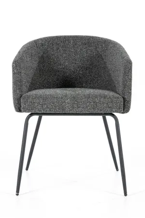 Gray Polyester Curved Back Chair | Eleonora Astrid