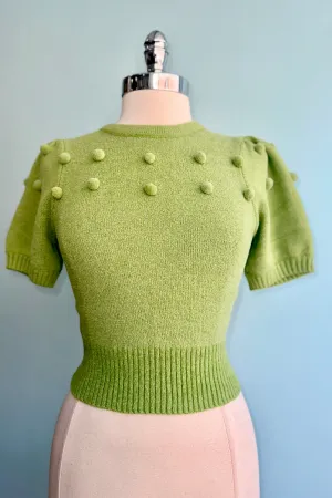 Green Pom Pom Barbara Sweater by Collectif