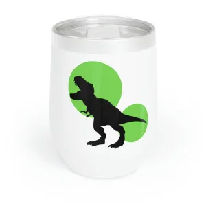 Green Tyrannosaurus Rex Design Chill Wine Tumbler