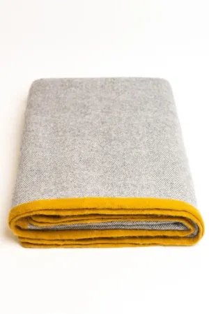 Grey Cashmere Reversible Luxury Blanket Travel Throw