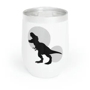 Grey Tyrannosaurus Rex Design Chill Wine Tumbler