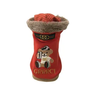 GRRRCI Selfie Bear Dog Hoodie Red Pepper