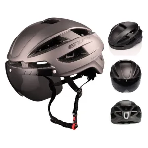 GUB CJD Integrally-Molded Bicycle Goggles Helmet With Tail Light(Titanium Color)