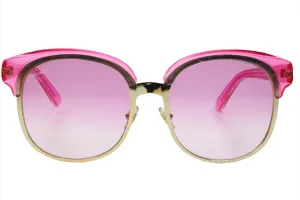 Gucci GG4241/S EYR-9R Gold Designer Transparent Pink Gradient Luxury Sunglasses