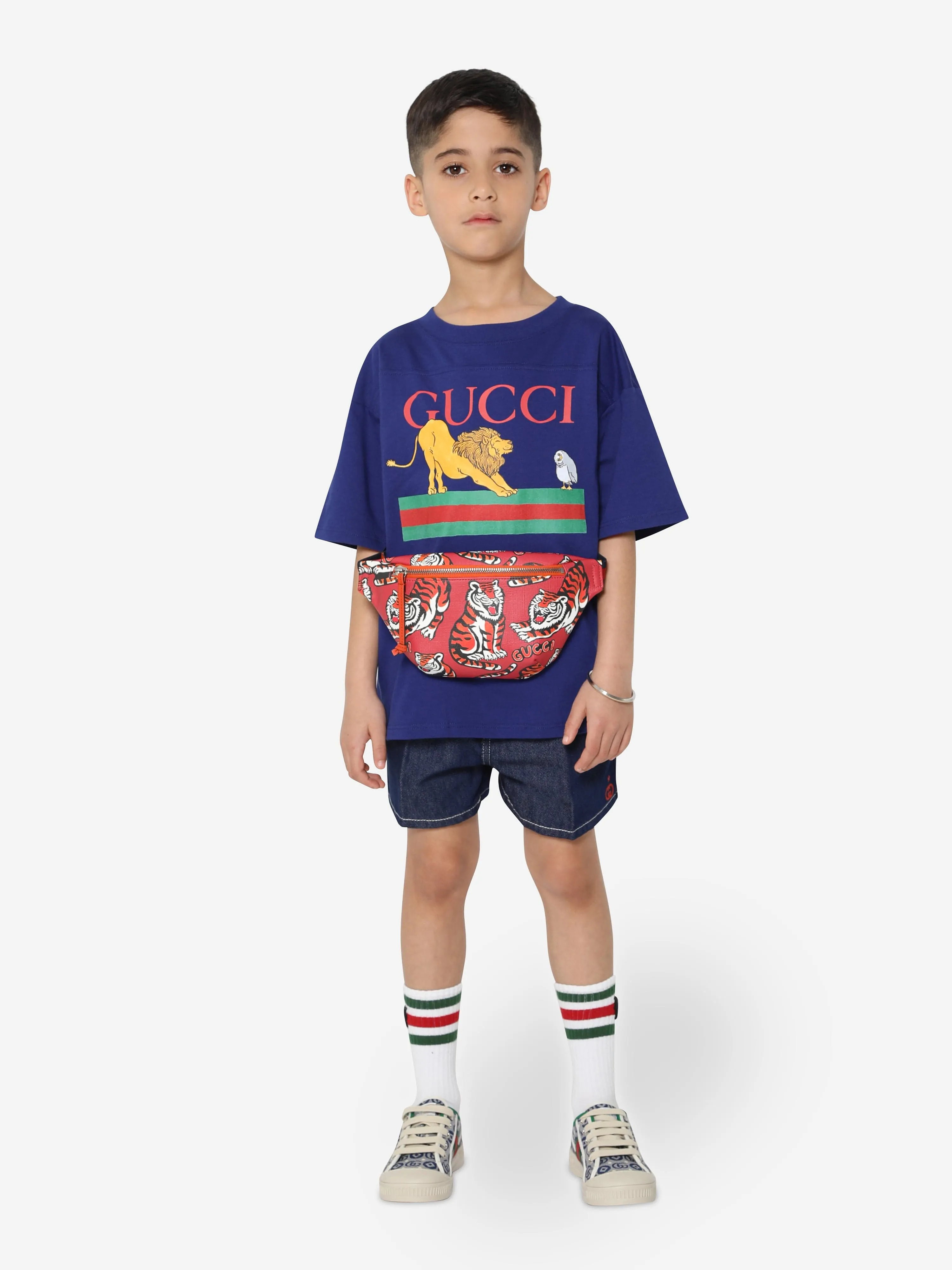 Gucci Kids Tiger Belt Bag in Red