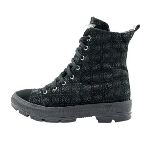 Guess Ankle Boots Suede Leather Black Colour For Women