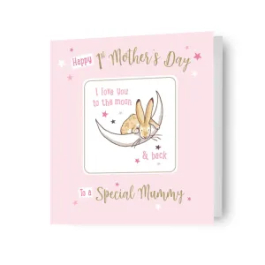 Guess How Much I Love You 1st Mother's Day Card with Coaster