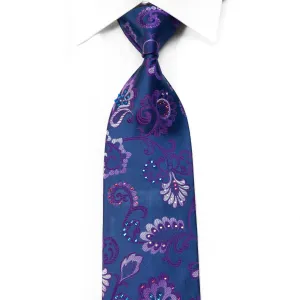 Guy Laroche Rhinestone Necktie Purple Anthemion On Navy