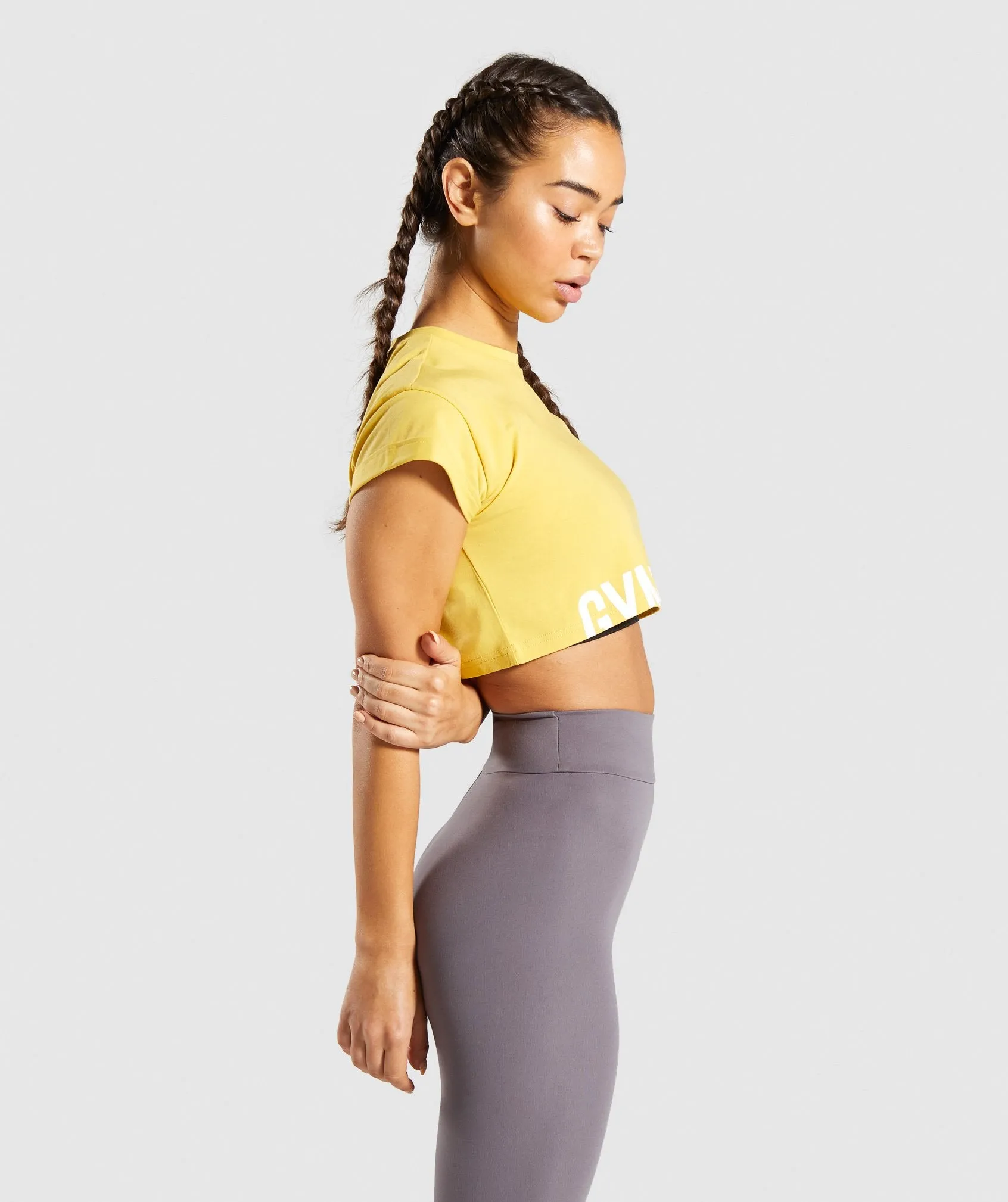 Gymshark Fraction Crop Top - Yellow