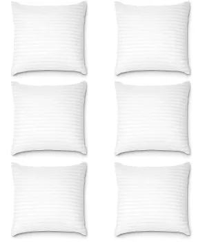 Habitat square pillow 12x12 Inches, Set of 6, Danna Microfiber Hotel Quality Premium Fibre Soft Cushion Filler, White