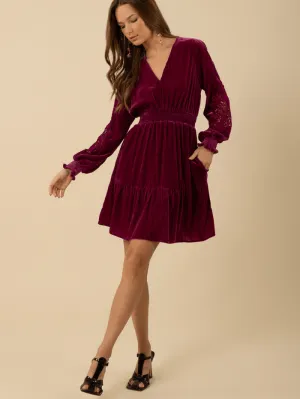 Hale Bob ALISON Washed Velvet Violet Dress 48CF620A