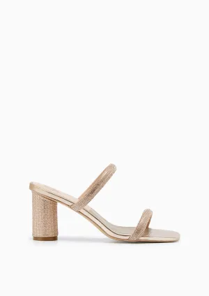 Halina Crystal High Heels - Gold