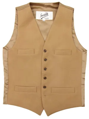 Handmade Moleskin Waistcoat in Camel Brown