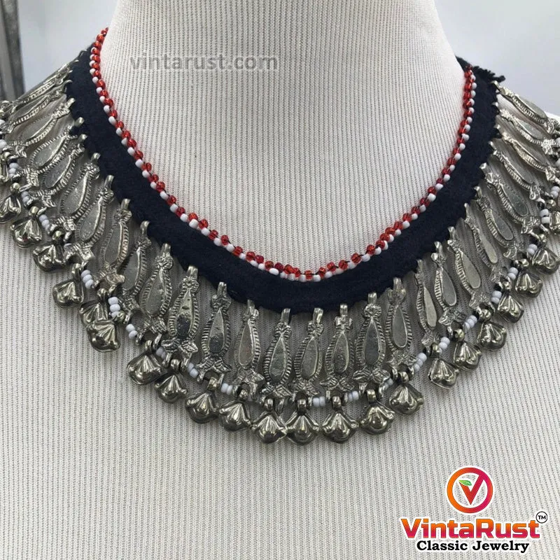 Handmade Tribal Vintage Silver Statement Choker Necklace