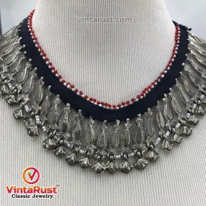 Handmade Tribal Vintage Silver Statement Choker Necklace