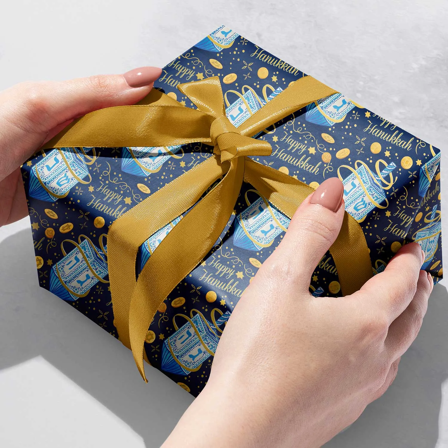 Hanukkah Dreidel Gift Wrap