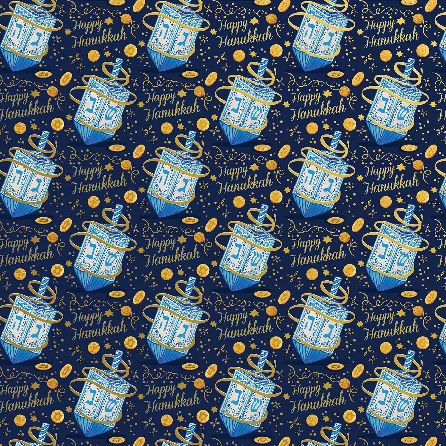 Hanukkah Dreidel Gift Wrap