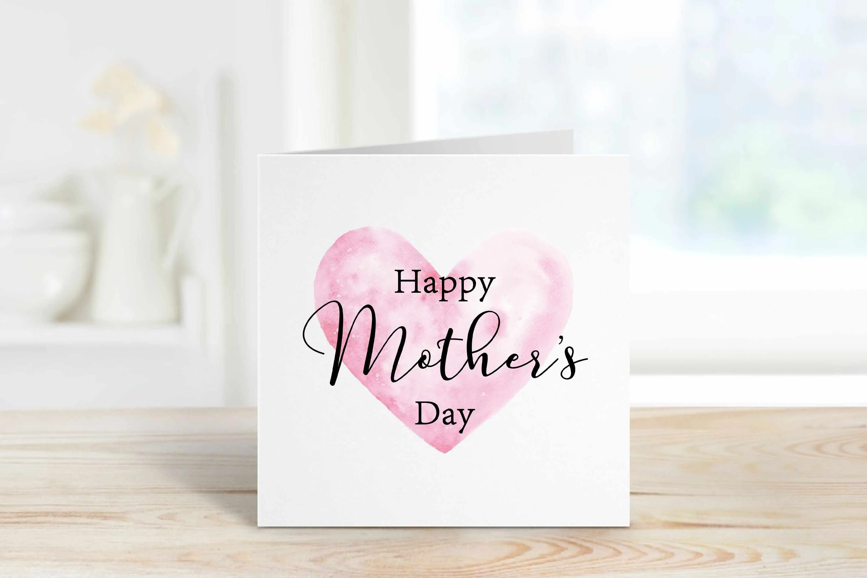 Happy Mother's Day Watercolour Heart Card