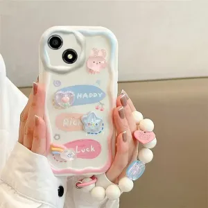 Happy Rich Luck iPhone Cover with Charm Chain Lanyard