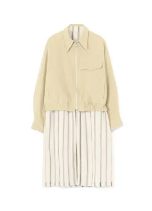HARD TWISTED COTTON SATIN REVERSIBLE COAT