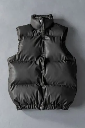 Harvest Season Puffer Vest - Black