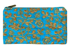 Heart Home Embroidery Women Hand Purse Wallet For Party, Wedding, Dating (Blue)