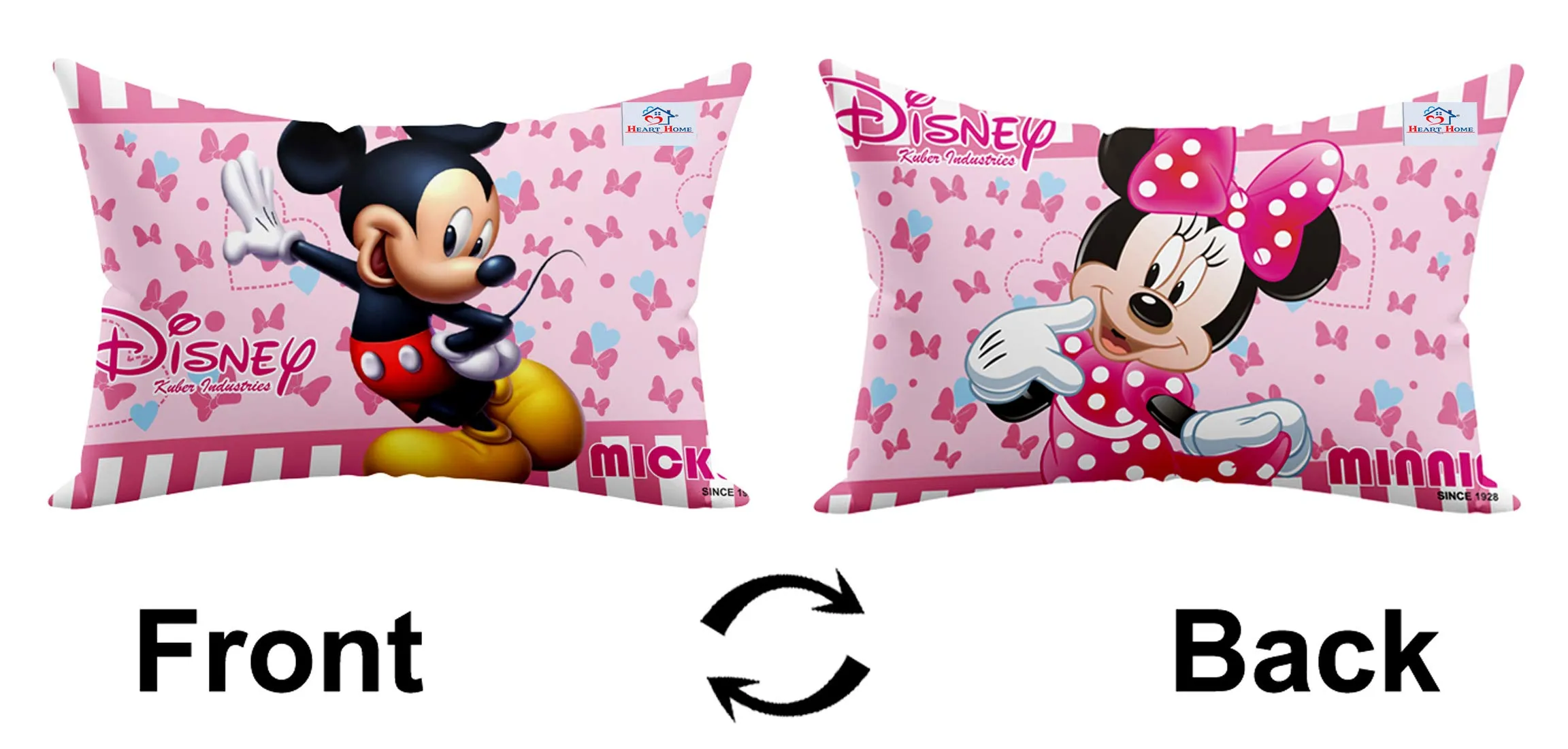 Heart Home Organic Toddler Bedding Small Pillow - Baby Pillow with 100% Natural Cotton Cover,12"x18"(Pink)-Pack of 2-KUBMART15825
